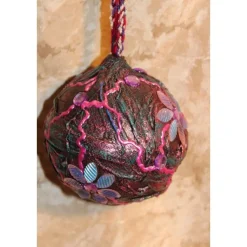 Dekokugel SCHILLERNDE BLÜTEN Acrylmalerei Collage auf Kunststoffkugel Hängedeko Kugeldeko Wohndeko Muttertagsgeschenk