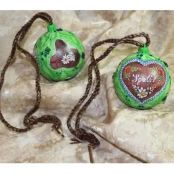 Dekokugeln 2er Set WIESNGAUDI Acrylmalerei auf Kunststoffkugel Serviettentechnik Hängedeko Kugeln Oktoberfestdeko