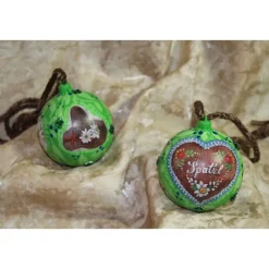 Dekokugeln 2er Set WIESNGAUDI Acrylmalerei auf Kunststoffkugel Serviettentechnik Hängedeko Kugeln Oktoberfestdeko