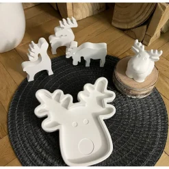 Dekoration Dekotablett Figur Rentier Elche Geschenk Weihnachten Weihnachtsdekoration Deko Raysin Adventszeit Advent