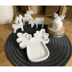 Dekoration Dekotablett Figur Rentier Elche Geschenk Weihnachten Weihnachtsdekoration Deko Raysin Adventszeit Advent