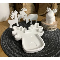 Dekoration Dekotablett Figur Rentier Elche Geschenk Weihnachten Weihnachtsdekoration Deko Raysin Adventszeit Advent