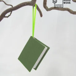 Dekoration Minibuch, grün saftgrün, Mini-Notizbuch, handgefertigt