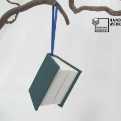 Dekoration Minibuch, petrol blau, Mini-Notizbuch, handgefertigt