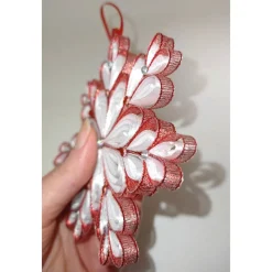 Dekorative Schneeflocke aus Ripsband – Weihnachtsdeko, Weihnachtsstern