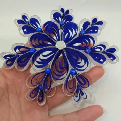 Dekorative Schneeflocke aus Ripsband – Weihnachtsdeko, Weihnachtsstern