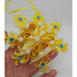 Dekorative Schneeflocke aus Ripsband – Weihnachtsdeko, Weihnachtsstern