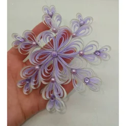 Dekorative Schneeflocke aus Ripsband – Weihnachtsdeko, Weihnachtsstern