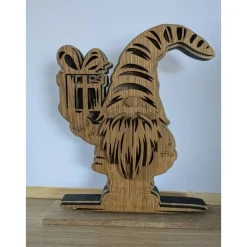 Dekorativer Holz Wichtel mit LED Beleuchtung - Handarbeit