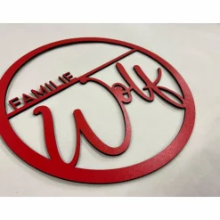 Dekoring „Familie“, personalisiert, Familienschild, Familienname, verschiedene Farben und Größen (OHNE Trockenblumen)