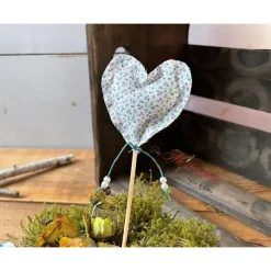 Dekostecker Stoffherz Herzstecker bunt handgemacht