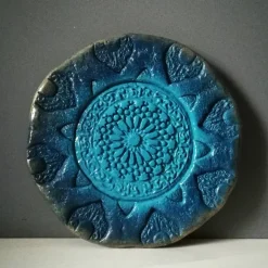 Deko-Teller Mandala | türkis blau gold | 17 cm