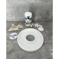 Dekoteller, Raysin, Frohe Ostern, Osterzeit, Frühling, Osterhase, Ostereier, Kerze, Osterkerze, Dekodiere