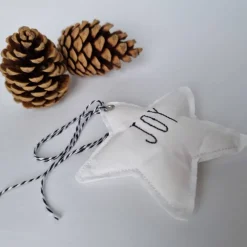 Deko-Weihnachtsstern "Joy" - aus Vintage-Baumwollstoff 60er Jahre - von he-ART by helen