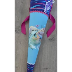 Delfin Mermaid Schultüte, Step by Step, Zuckertüte 70cm Stoff, Stickereien, Name inklusive