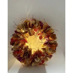 Der Herbst ist da! Blätterkranz aus finnischem Papiergarn in tollen, warmen Herbstfarben