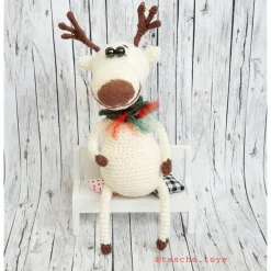 Design Dekofigur Hirsch, Hirsch gehäkelt, gehäkeltes Reh,  Dekofigur Hirsch, hirsch kuscheltier,  Rentier, hirsch gesche
