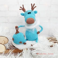 Design Dekofigur Hirsch, Hirsch gehäkelt, gehäkeltes Reh,  Dekofigur Hirsch, hirsch kuscheltier,  Rentier, hirsch gesche