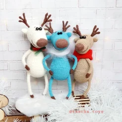 Design Dekofigur Hirsch, Hirsch gehäkelt, gehäkeltes Reh,  Dekofigur Hirsch, hirsch kuscheltier,  Rentier, hirsch gesche