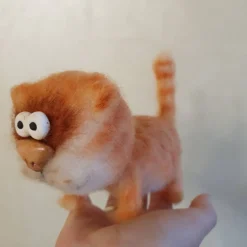 Design Dekorfigur Katze, Wohndeko Katze, Gehäkelte Katze, Katze gehäkelt, rothaarige Katze, handgemachte Katze