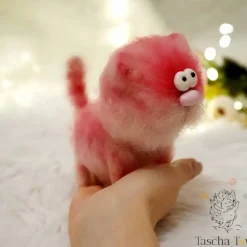 Design Katze Dekofigur in verschiedenen Farben,  Katze gehäkelt und ausgemalt per Hand