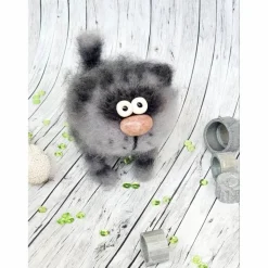 Design Wohndeko Figur, Flauschige gehäkelte Katze in verschiedenen Farben, handgemachte Katze, Wohndeko Katze, realistis