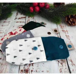 Desinfektionsmittel Anhänger / Handgeltasche mit Karabiner TANNENBÄUME - Eine Tasche für 2 Flaschengrößen | RÄUBERKIND