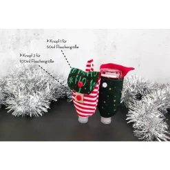 Desinfektionsmittel Anhänger / Handgeltasche mit Karabiner CANDY CANE - Weihnachten, Advent | RÄUBERKIND