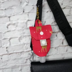 Desinfektionsmittel Anhänger / Handgeltasche mit Karabiner GOLD-HIRSCH - Weihnachten, Advent | RÄUBERKIND