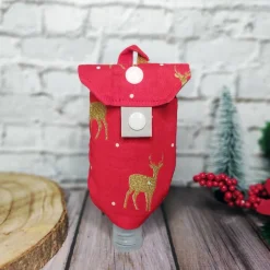 Desinfektionsmittel Anhänger / Handgeltasche mit Karabiner GOLD-HIRSCH - Weihnachten, Advent | RÄUBERKIND