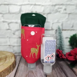 Desinfektionsmittel Anhänger / Handgeltasche mit Karabiner GOLD-HIRSCH - Weihnachten, Advent | RÄUBERKIND
