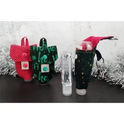 Desinfektionsmittel Anhänger / Handgeltasche mit Karabiner GOLD-DOTTY - Weihnachten, Advent | RÄUBERKIND