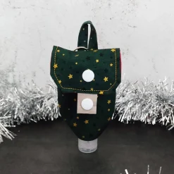 Desinfektionsmittel Anhänger / Handgeltasche mit Karabiner GOLD-STARS - Weihnachten, Advent | RÄUBERKIND