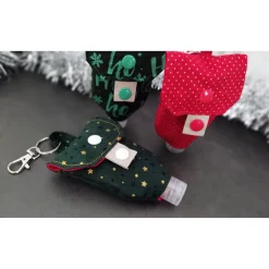 Desinfektionsmittel Anhänger / Handgeltasche mit Karabiner GOLD-STARS - Weihnachten, Advent | RÄUBERKIND