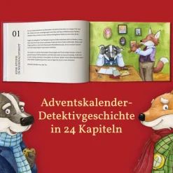 Detektivgeschichte Adventskalender für Kinder ab 8 Jahren, Adventskalenderbuch Krimi, A5, 56 Seiten, Recyclingpapier