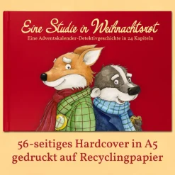 Detektivgeschichte Adventskalender für Kinder ab 8 Jahren, Adventskalenderbuch Krimi, A5, 56 Seiten, Recyclingpapier