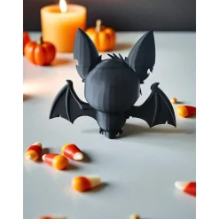 3D-gedruckte Fledermaus mit leuchtenden Augen – Halloween & Gothic Deko aus PLA