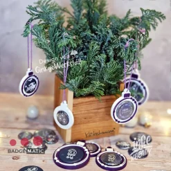 3D-gedruckter Weihnachtsbaumanhänger für Buttons 32 mm – 3D gedruckter Weihnachtsbaumanhänger - f&u