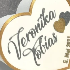 3D-Herz Spardose für Hochzeit, personalisiert