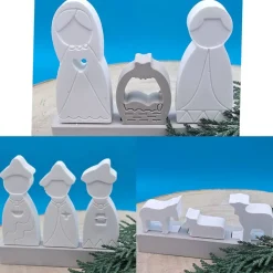 Die Krippe - Steckerchen in Pastell – Handgemachte Deko zum Sammeln & Kombinieren & Dekorieren Weihnachten