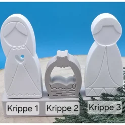 Die Krippe - Steckerchen in Pastell – Handgemachte Deko zum Sammeln & Kombinieren & Dekorieren Weihnachten