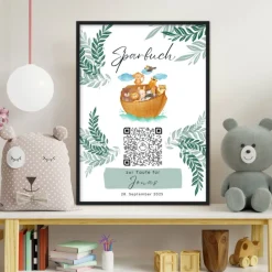 Digitale Spardose | Personalisiertes Geldgeschenk | QrCode Bild | Motiv Teddy