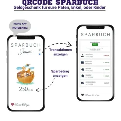 Digitale Spardose | Personalisiertes Geldgeschenk | QrCode Bild | Motiv Teddy