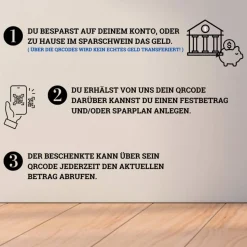 Digitales Sparbuch | Personalisiertes Geldgeschenk | QrCode Bild auf Leinwand 20x30cm | Motiv Löwe