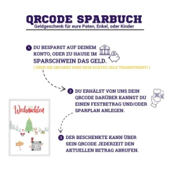 Digitales Sparbuch | Personalisiertes Geldgeschenk | QrCode Bild | Motiv Frohe Weihnachten