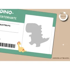 Dino Ausweis Bastelvorlage – Perfekt für Dino Kindergeburtstage oder Dinopartys - digitaler Download A4