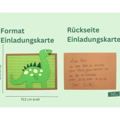 Dino Kindergeburtstag Bastelbox | Dino Girlande | Dino Deko Geburtstag | Dino Einladungskarten