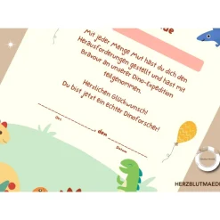 Dino Urkunde für Dinoparty - Einzigartige Mitgebsel für den Kindergeburtstag als digitaler Download