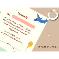 Dino Urkunde für Dinoparty - Einzigartige Mitgebsel für den Kindergeburtstag als digitaler Download
