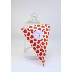 DIY Adventskalender Aufkleber Zahlen gestickte Optik Herz rund 24 Stück selbstgemacht